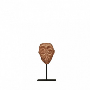 Statue masque couleur bronze H21cm Bobo