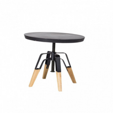 Table dappoint en béton noir pied en chêne H55cm Jais
