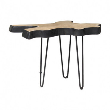 Table dappoint en bois de teck D70cm Preto