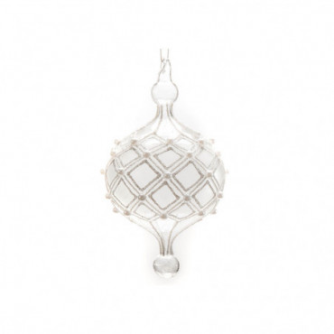 Boule Perle Couture Hauteur 17 Transparent / Blanc