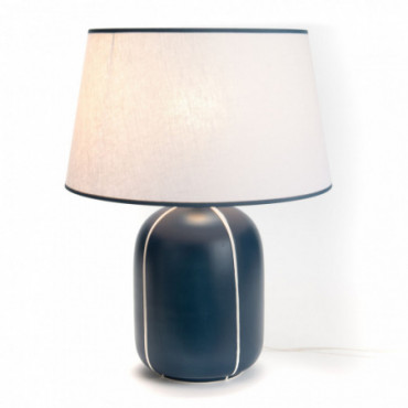 Lampe de Table Faro Abat-jour Lin Blanc - E27_40W