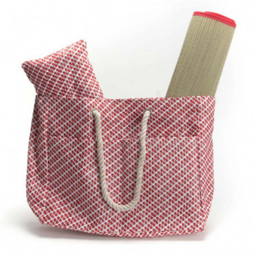 Sac Plage + Coussin + Natte Rouge