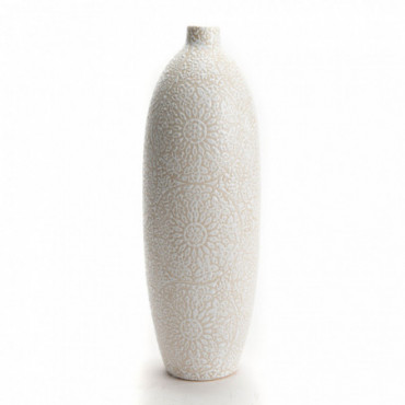 Vase Flora Hauteur 44 Diametre 15 Blanc