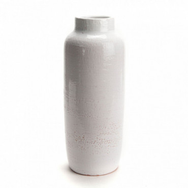 Vase Faro Hauteur 40 Diametre 15 Terre Cuite Blanc