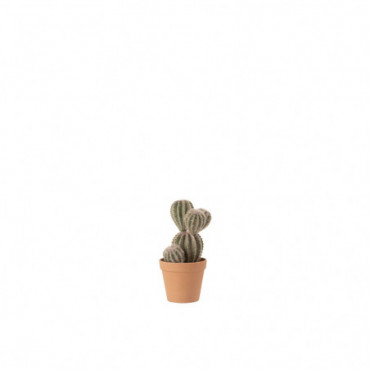 Cactus Irregulier + Pot Synthetique Vert/Terracotta