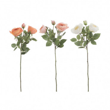Rose Bouquet Fresh Touch Plastique Orange/Blanc Mix Grand