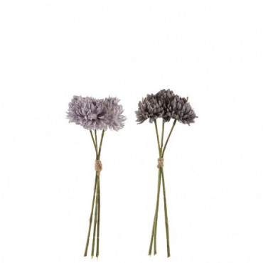 Bouquet Chrysantheme Mini Plastique Mauve Clair/Fonce