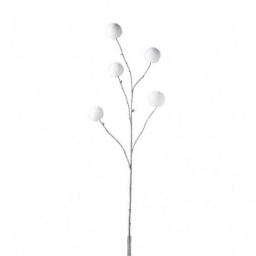 Branche Pompon Plastique Blanc Grand