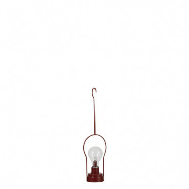 Lampe Led Suspendue Piles Non Incluses Metal/Verre Rouge