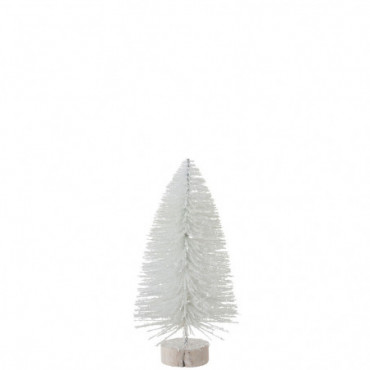 Sapin De Noel Decoratif Paillettes Blanc Moyen