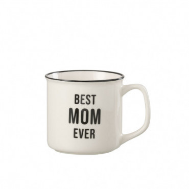 Mug Message Best Mom Porcelain Blanc / Noir