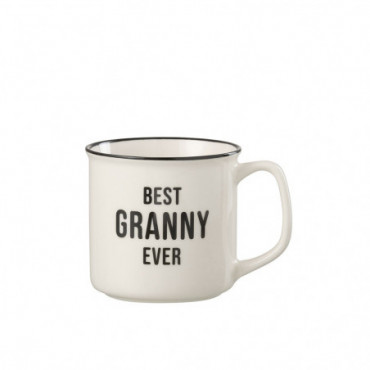 Mug Message Best Granny Porcelain Blanc / Noir