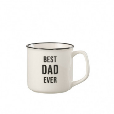 Mug Message Best Dad Porcelain Blanc / Noir