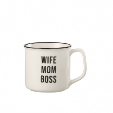 Mug Message Mom Porcelain Blanc / Noir