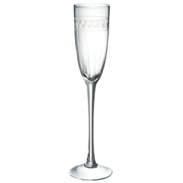 Flute A Champagne Boule Verre Transparent 6X6X26Cm