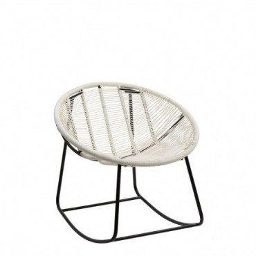 Chaise A Bascule Pam Metal/Plastique Blanc