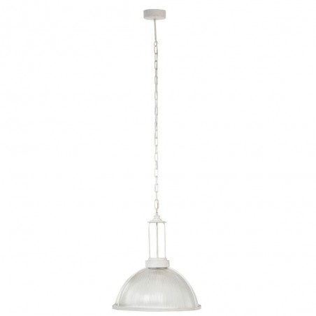 Lampe Suspendue Ronde Verre/Metal Blanc