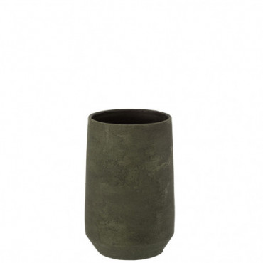 Vase Irregulier Rugueux Ceramique Vert Petit