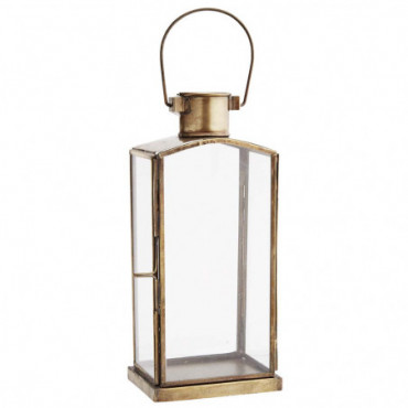 Lanterne En Fer Brass Transparent 10X7X22Cm