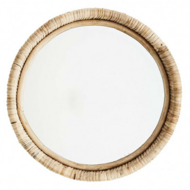 Miroir Rond Avec Cadre En Bambou