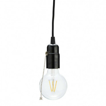 Suspension Lampe + Douille Avec Interrupteur 3 M Noir
