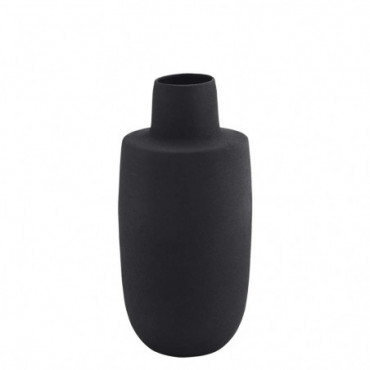 Vase En Fer Noir Mat 13X27Cm