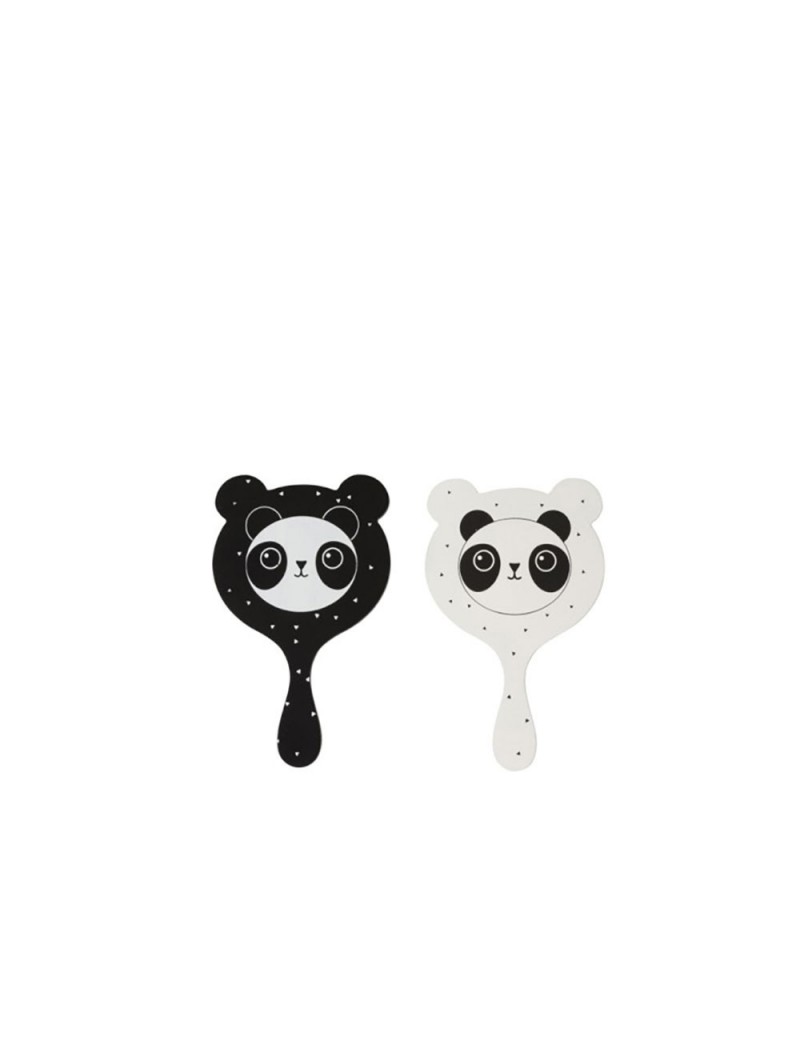 Miroir Panda Bois Blanc/Noir (Assortiment de 2)