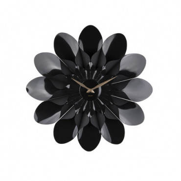 Horloge Murale Fleur Noir
