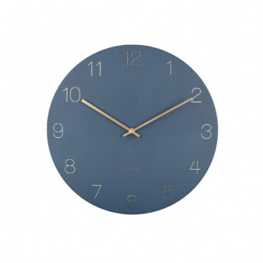 Horloge Murale Charm Chiffres Gravés Bleu