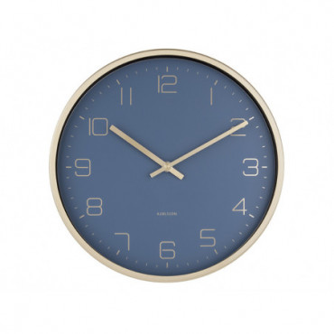 Horloge Murale Doré Elegance Bleu