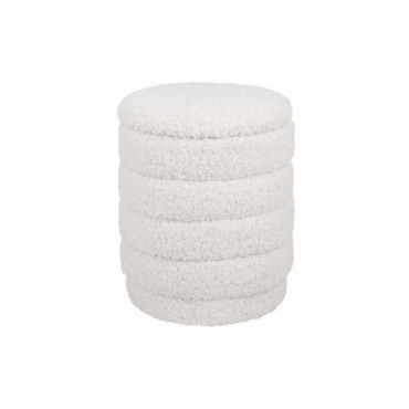 Pouf Cuddly Teddy Rond Ivoire