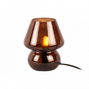 Lampe de Table Verre Vintage Marron
