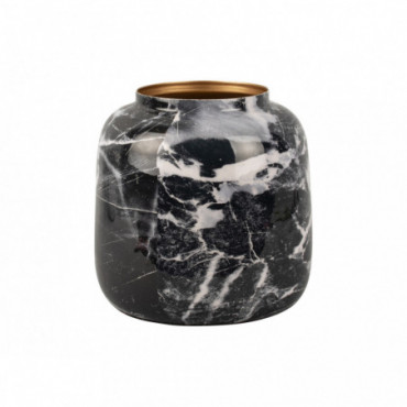 Vase Look Marbre Sphère S Noir