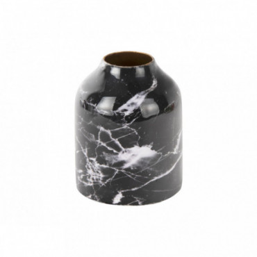 Vase Aspect Marbre Droit Extra S Noir