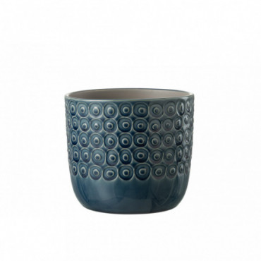 Cache-pot Boule Ceramique Bleu L