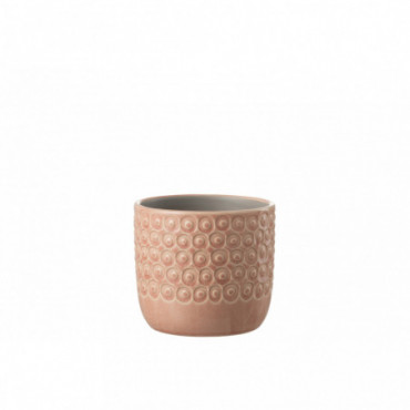 Cache-pot Boule Ceramique Rose S