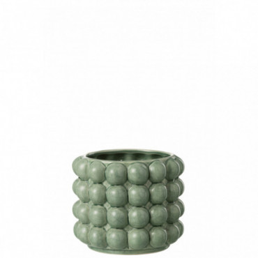 Cache-pot Bulle Ceramique Vert S