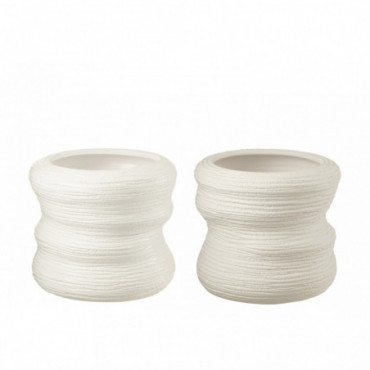 Cache-pot Organique Ceramique Blanc L x2