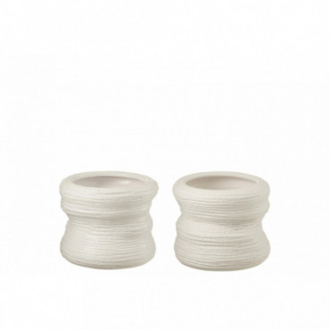 Cache-pot Organique Ceramique Blanc S x2