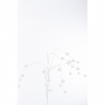 Branche Pendante +Pompons Plastique Blanc