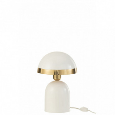 Lampe Bord Dore Metal Brillant Blanc