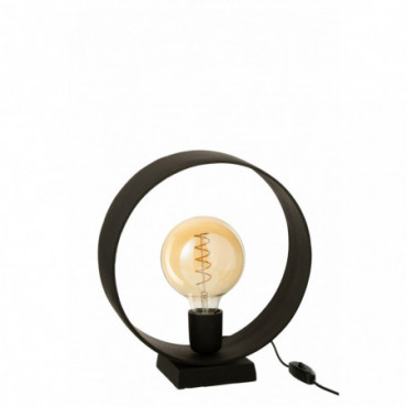 Lampe De Table Cercle Mat Noir