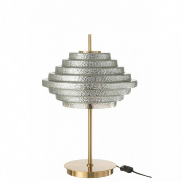 Lampe De Table Led Or Metal/Verre Fume