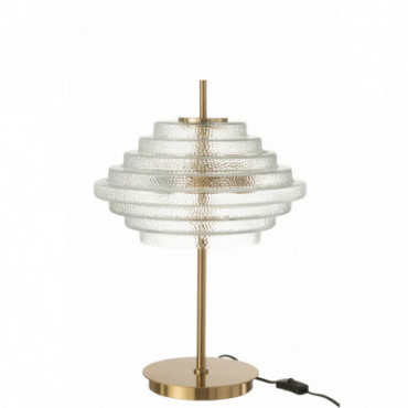 Lampe De Table Led Or Metal/Verre Transparent