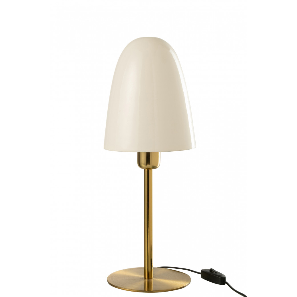 Lampe champignon metal blanc/or large - J-Line