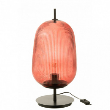 Lampe Oasis Verre Rouge L