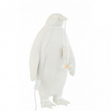 Lampe Pingouin Resine Blanc L