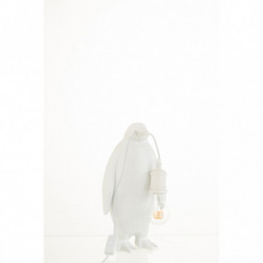 Lampe Pingouin Resine Blanc S