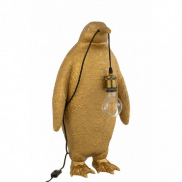 Lampe Pingouin Resine Or L