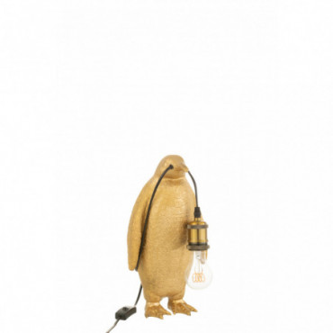 Lampe Pingouin Resine Or S